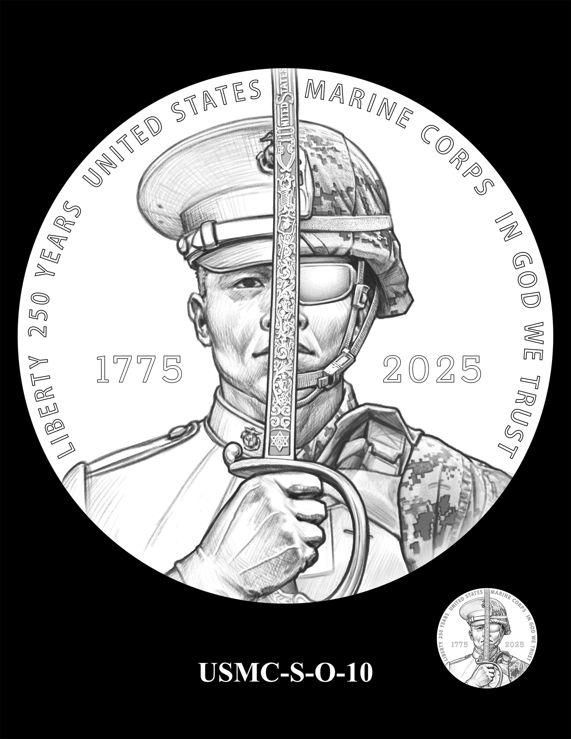 USMC-S-O-10 -- 250th Anniversary of the United States Marine Corps - Silver