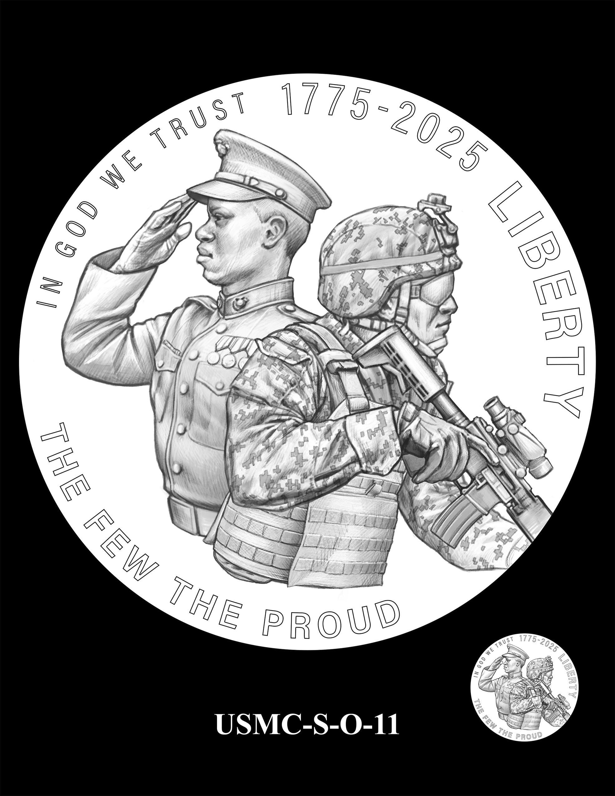 USMC-S-O-11 -- 250th Anniversary of the United States Marine Corps - Silver