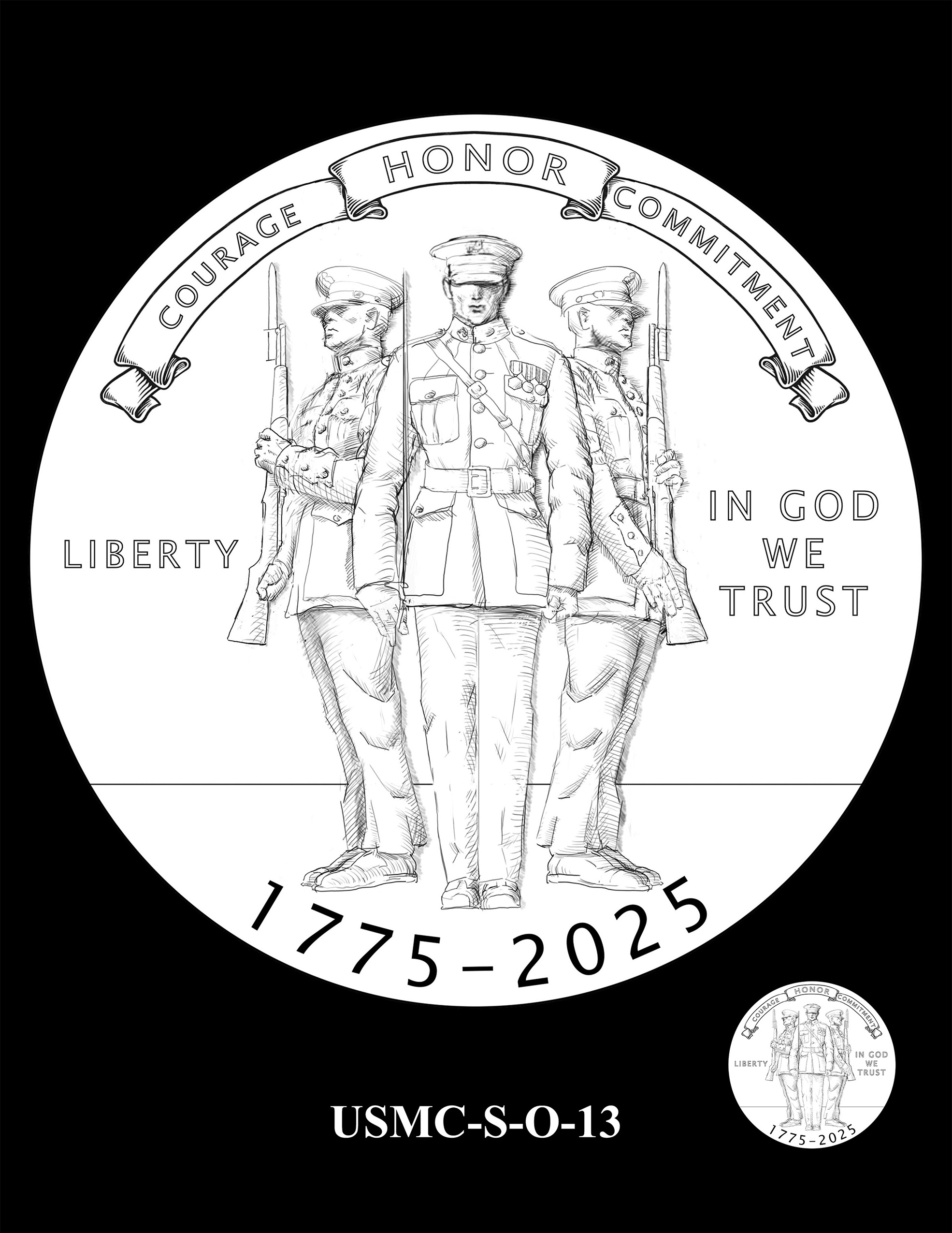 USMC-S-O-13 -- 250th Anniversary of the United States Marine Corps - Silver