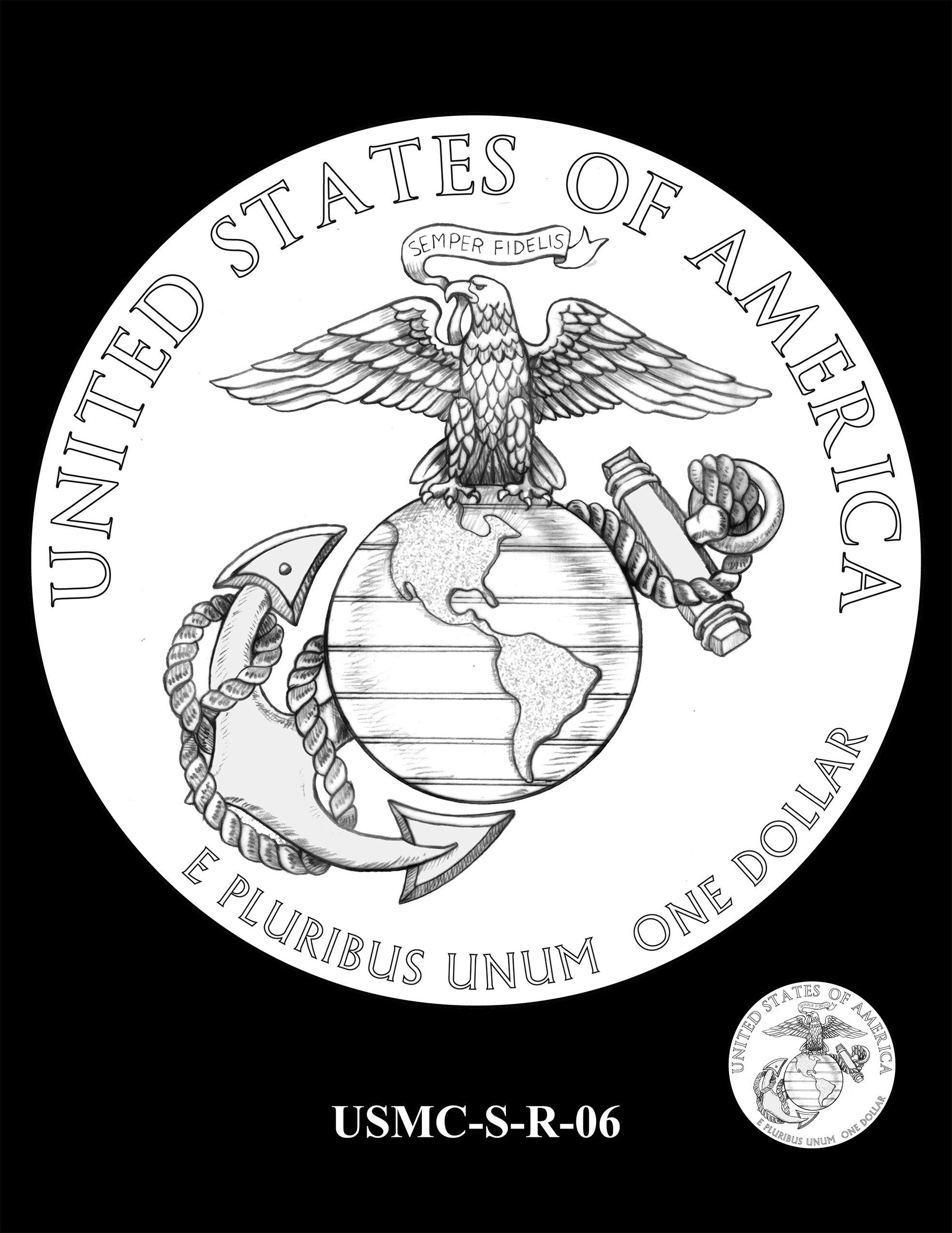 USMC-S-R-06 -- 250th Anniversary of the United States Marine Corps - Silver