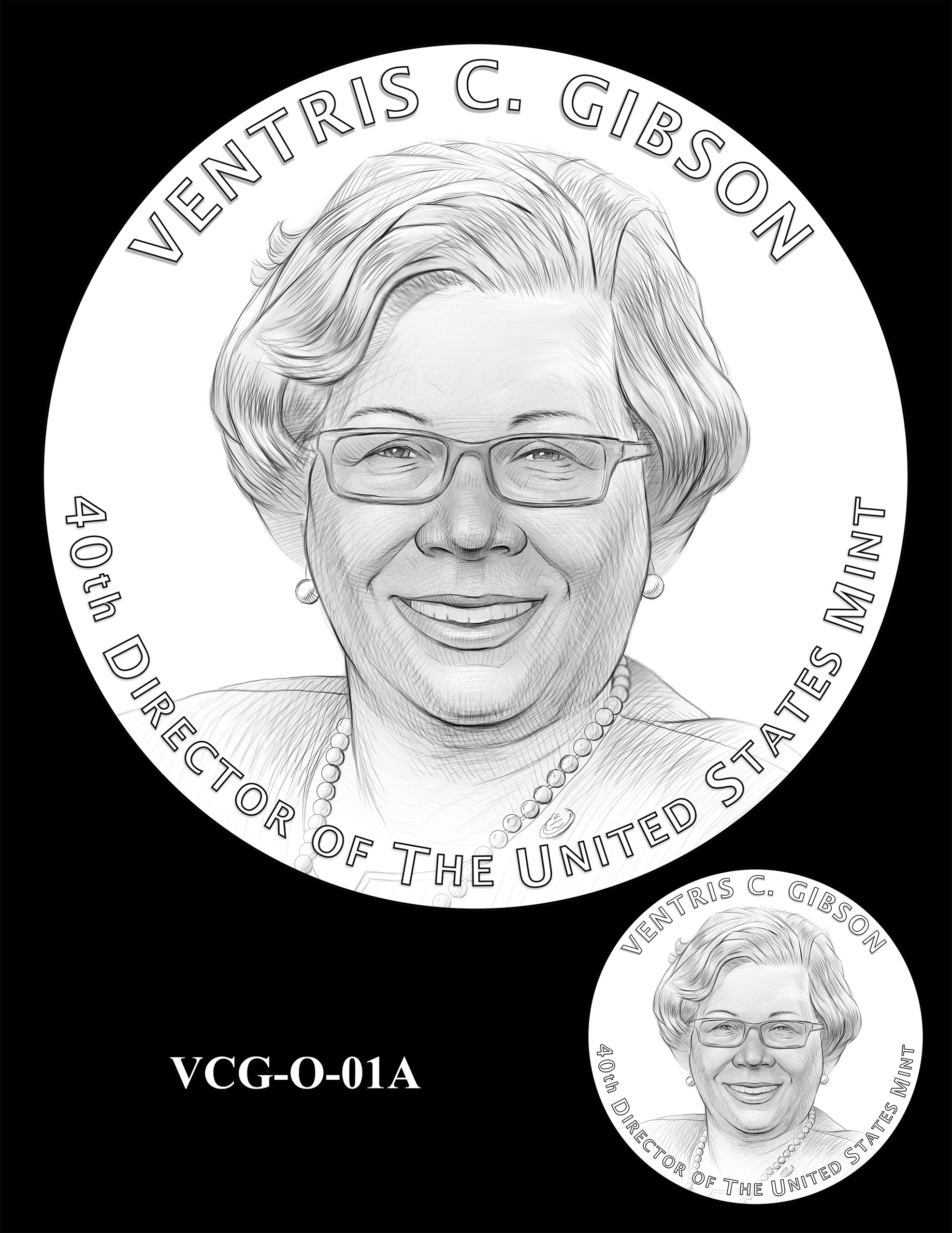 VCG-O-01A -- Ventris C. Gibson Director of the Mint Medal