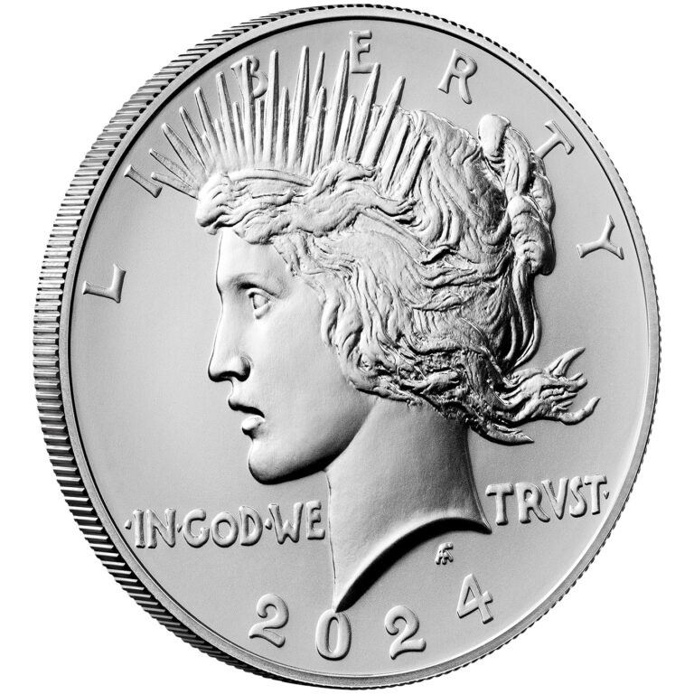 2024 Peace Silver Dollar Uncirculated Obverse Angle