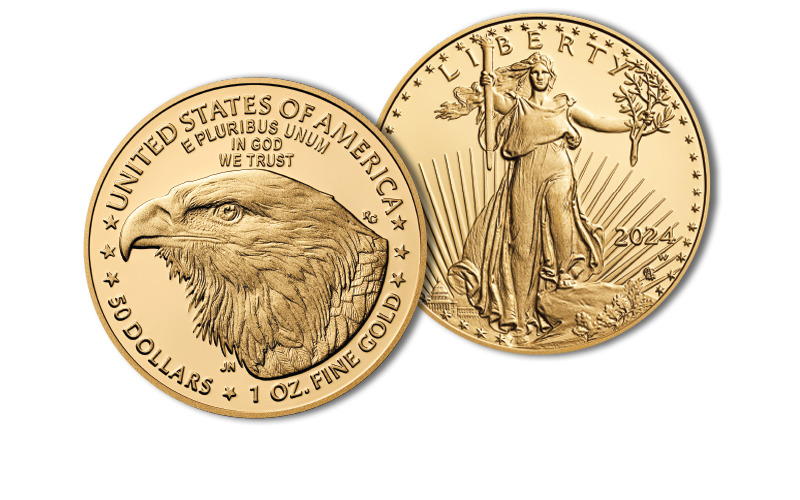 2024 American Eagle Gold Coin reverse and obverse