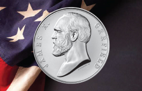 James A. Garfield Presidential Silver Medal obverse